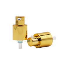 Shiny Gold Treatment Pump 18mm Aluminum Cream Pump